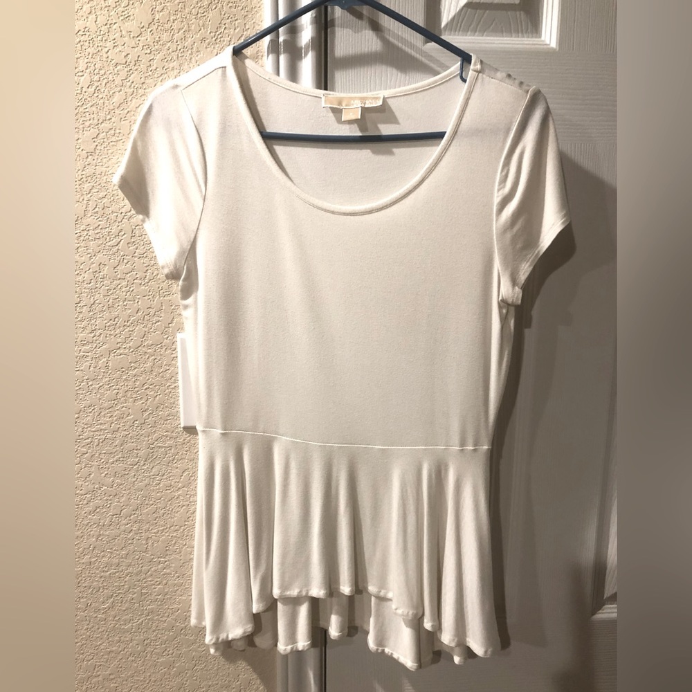 Michael Kors short sleeve ruffle bottom top Size Small